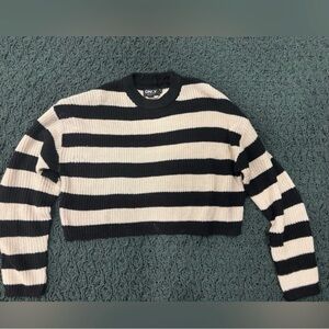 Only Black and Cream Striped Sweater